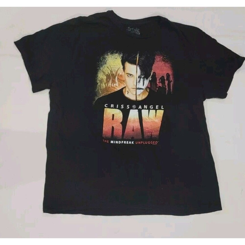 Mindfreak Criss Angel "RAW 2019" Tour Unplugged Tshirt Adult Size 2XL XXL